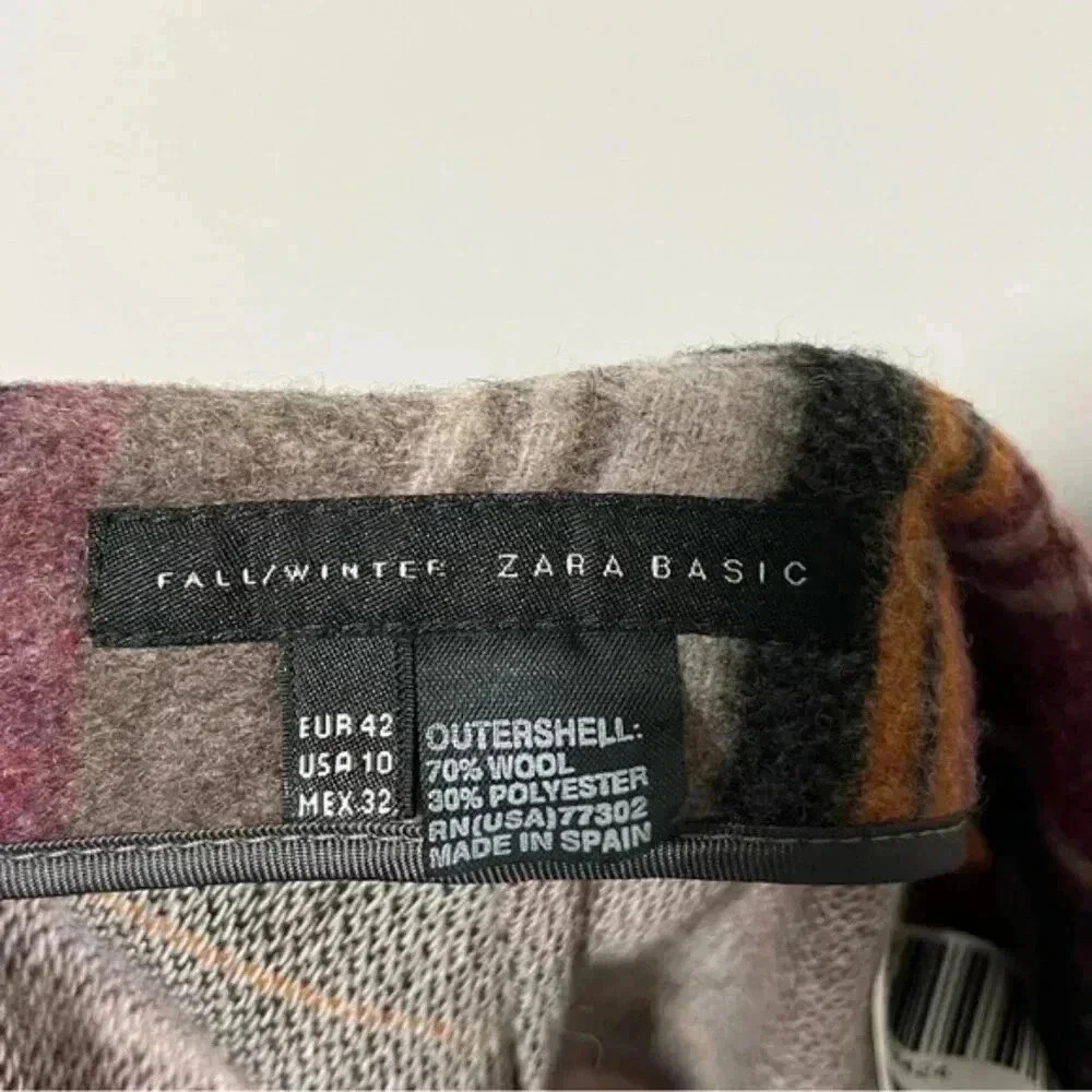 Zara Basic Fall/Winter Wool-Blend Chevron Stripe … - image 4